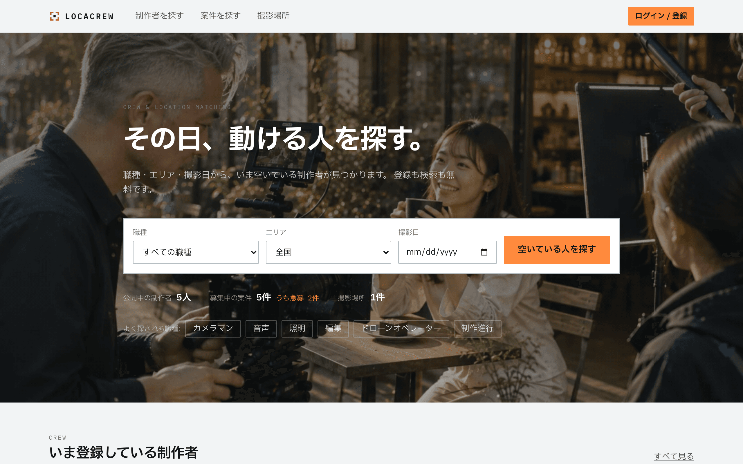 LOCACREW - その日、動ける人を探す。